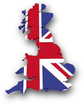 UK flag in shape of country